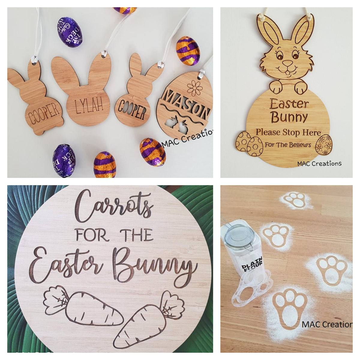Easter Bunny Footprints - Stencils & Templates - Mac Creations Laser Co