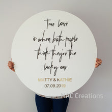 Load image into Gallery viewer, Round Sign with 3D text - MAC Creations Laser Co.