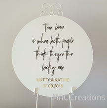 Load image into Gallery viewer, Round Sign with 3D text - MAC Creations Laser Co.