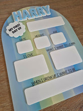 Load image into Gallery viewer, Personalised First &amp; Last Day School Board | Reusable Acrylic First Day Sign | Interchangeable Names | Back to School Photo Prop | Boys