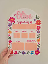 Load image into Gallery viewer, Acrylic First Day Board - Floral Design 2