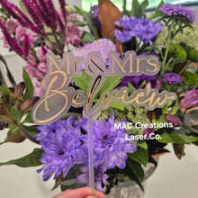 Load image into Gallery viewer, Personalised Mr &amp; Mrs Wedding Cake Topper - double layer