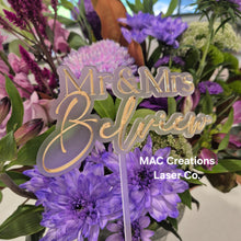 Load image into Gallery viewer, Personalised Mr &amp; Mrs Wedding Cake Topper - double layer