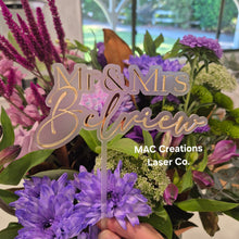 Load image into Gallery viewer, Personalised Mr &amp; Mrs Wedding Cake Topper - double layer