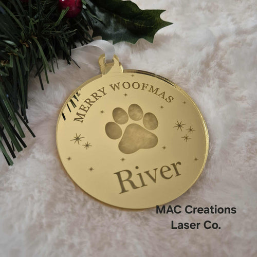 Pet Paw Christmas Ornament