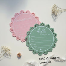 Load image into Gallery viewer, Hello World | Introducing Birth Announcement