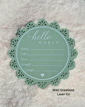 Load image into Gallery viewer, Hello World | Introducing Birth Announcement