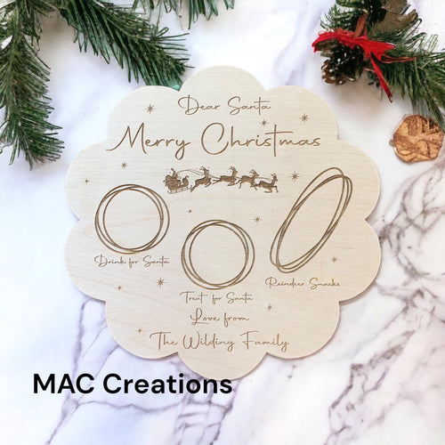 Santa Treat Plate - Flower Design
