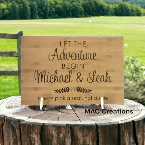 Let the Adventure Begin Wedding Welcome Sign