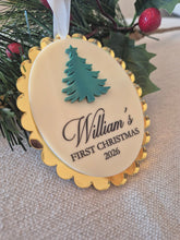 Load image into Gallery viewer, Personalised First Christmas Ornament - Scallop