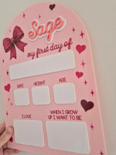 Load image into Gallery viewer, Acrylic First Day Board - Bow Design
