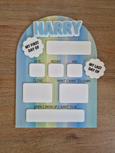 Load image into Gallery viewer, Personalised First &amp; Last Day School Board | Reusable Acrylic First Day Sign | Interchangeable Names | Back to School Photo Prop | Boys