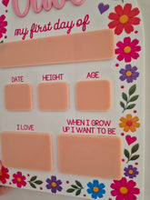 Load image into Gallery viewer, Acrylic First Day Board - Floral Design 2