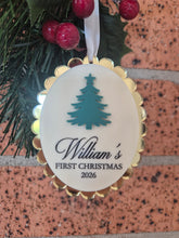 Load image into Gallery viewer, Personalised First Christmas Ornament - Scallop