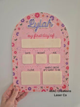 Load image into Gallery viewer, Acrylic First Day Board - Floral Design