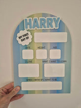 Load image into Gallery viewer, Personalised First &amp; Last Day School Board | Reusable Acrylic First Day Sign | Interchangeable Names | Back to School Photo Prop | Boys