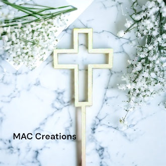 Cross Outline Cake Topper