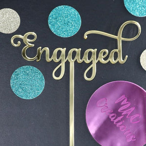 'Engaged' Cake Topper