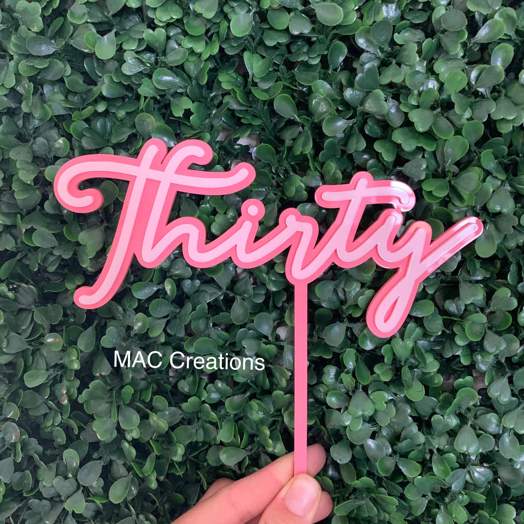 ‘Thirty' Double Layer Cake Topper