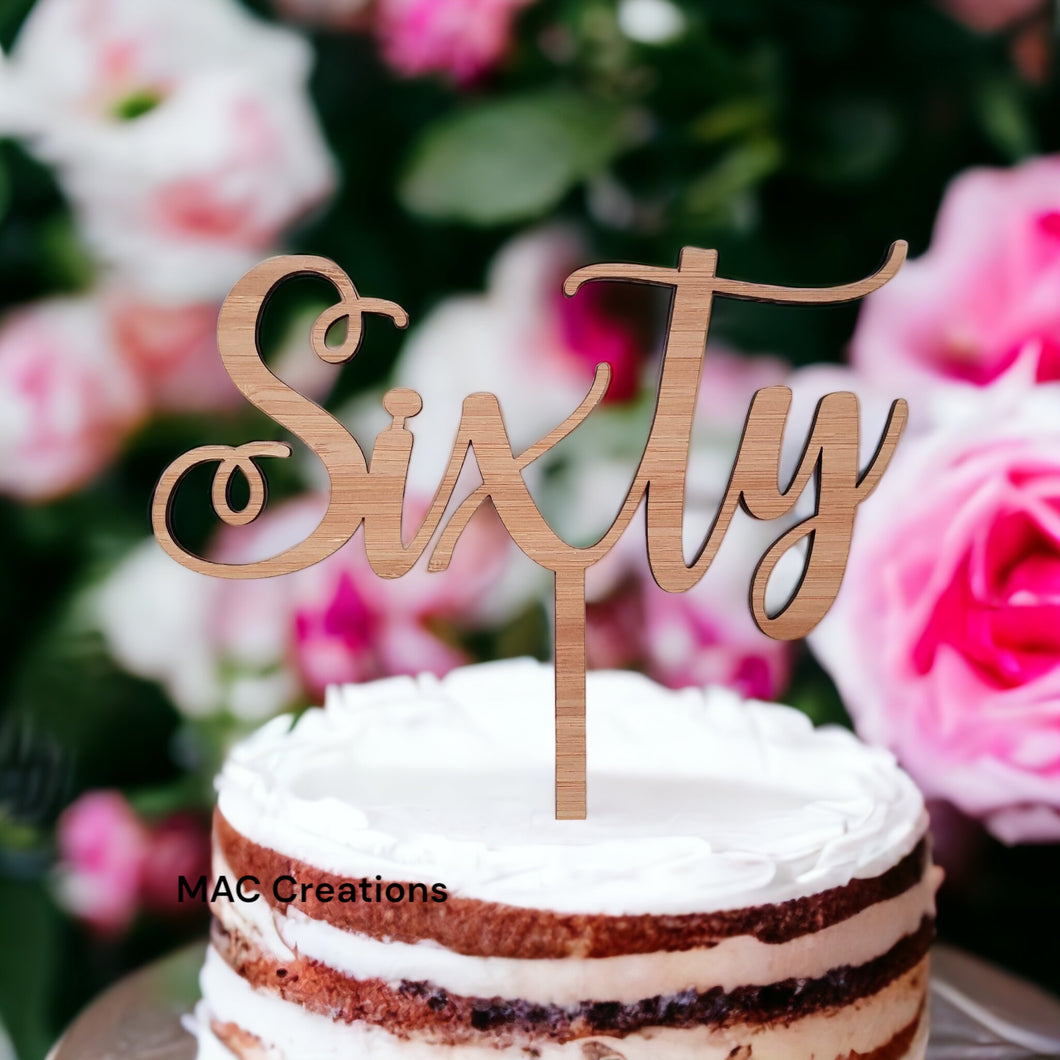 'Sixty' Cake Topper