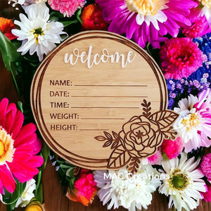 Birth Details Plaque - Welcome Baby Plaques