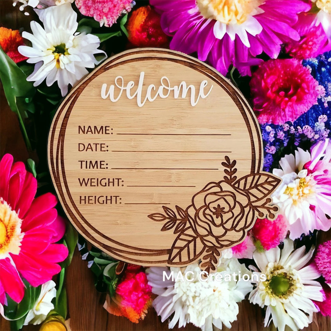 Birth Details Plaque - Welcome Baby Plaques