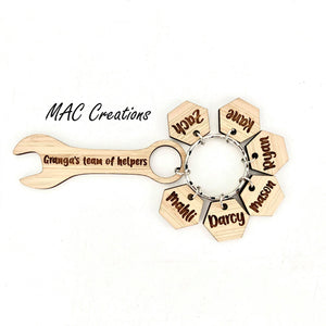 Personalised Father's Day Spanner Keyring