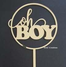 Load image into Gallery viewer, &#39;Oh Boy&#39; Circle Cake Topper