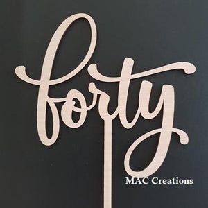 'Forty' Cake Topper