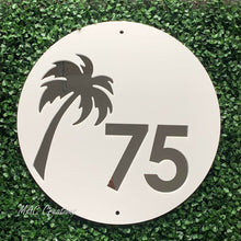 Load image into Gallery viewer, 25 cm Palm House Number with Backing Plate