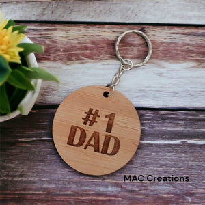 #1 Dad (engraved) Keyring