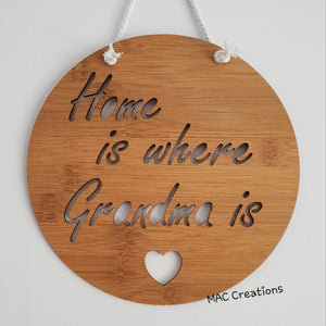 'Home is where Grandma is' - Wall Plaque