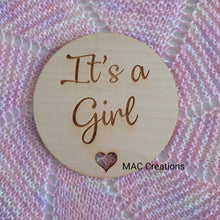 Load image into Gallery viewer, &quot;It&#39;s a Girl&quot;  Birth Announcement Plaque