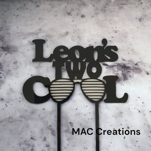 'Name's Two Cool' - Cake Topper