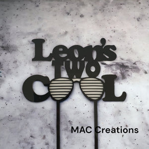 'Name's Two Cool' - Cake Topper