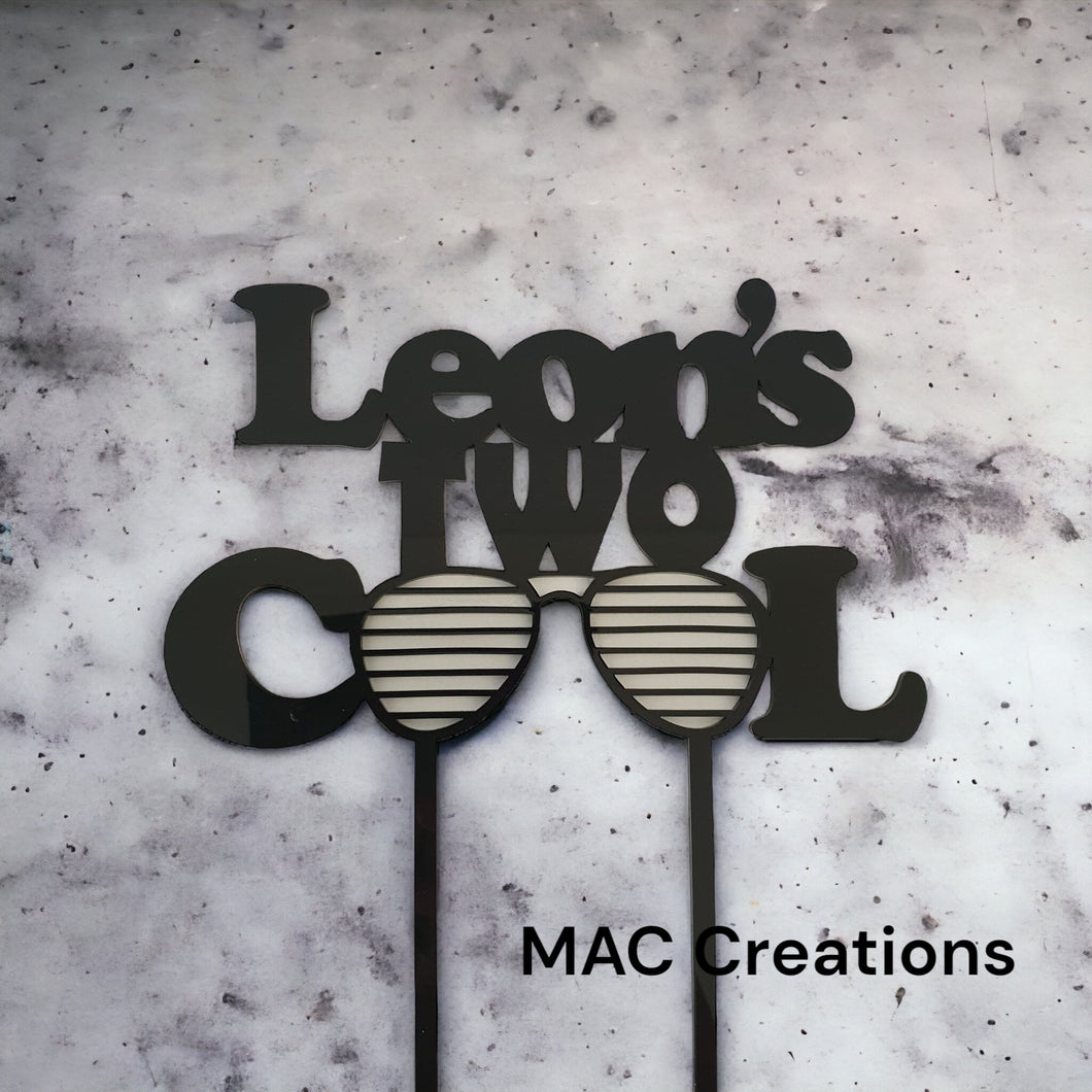 'Name's Two Cool' - Cake Topper