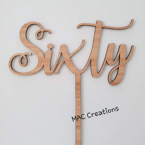 'Sixty' Cake Topper
