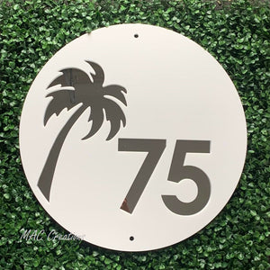 30 cm Palm House Number with Backing Plate