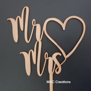 'Mr & Mrs' Cake Topper