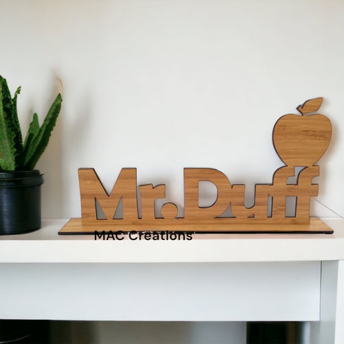 Apple Teacher Desk Sign