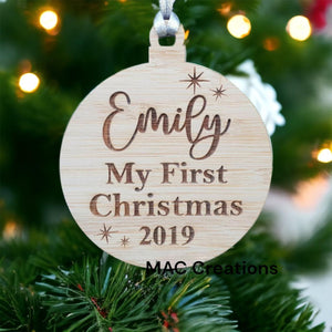 My First Christmas Ornament - Personalised bauble