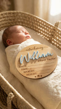 Load image into Gallery viewer, Personalised Birth Announcement with Details Plaque