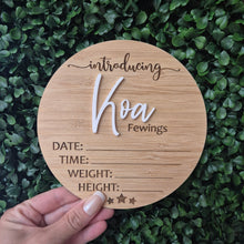 Load image into Gallery viewer, Personalised Birth Announcement with Details Plaque