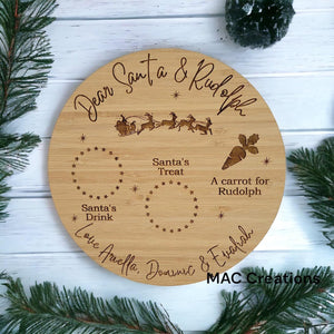 Santa Treat Plate Round Design 2