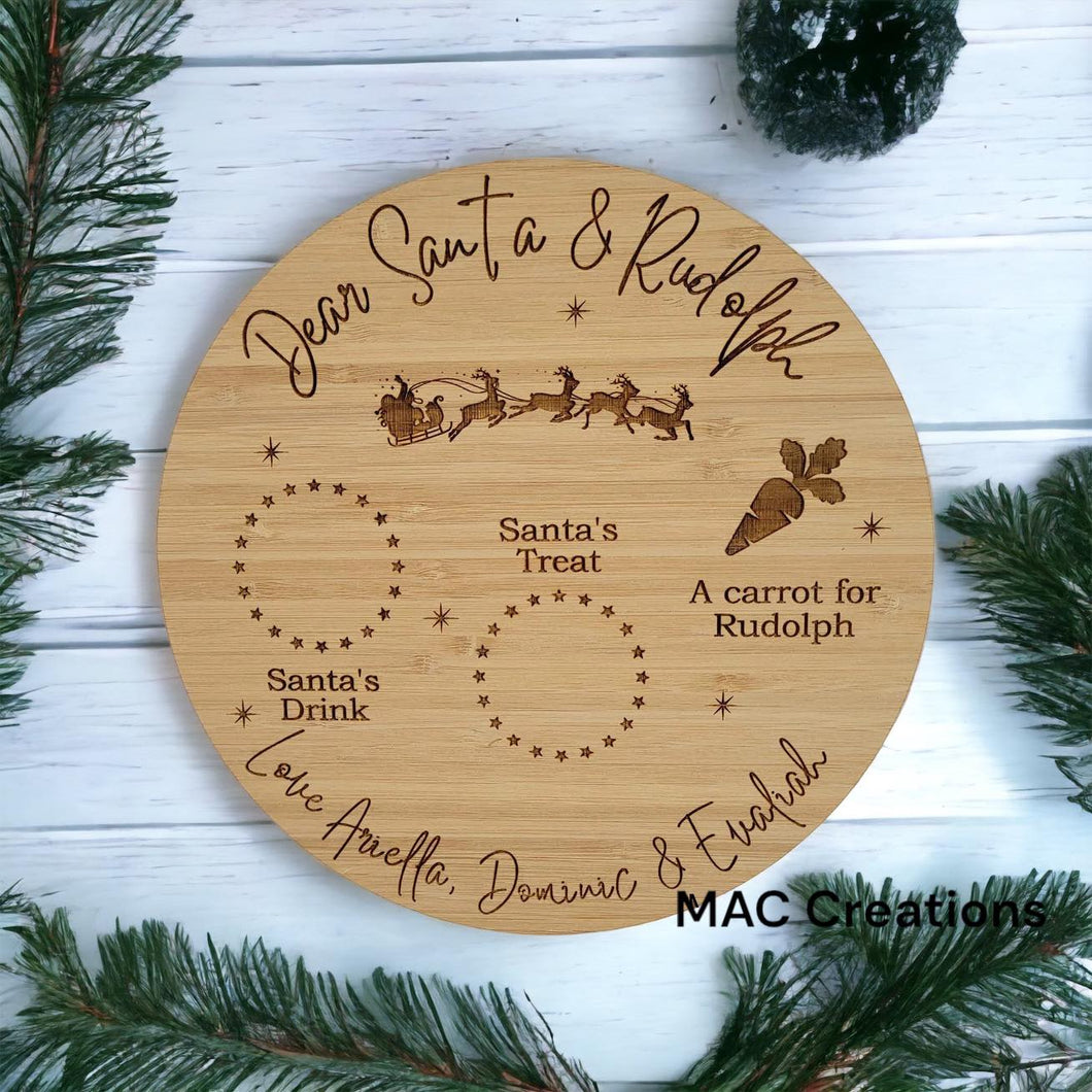 Santa Treat Plate - Round - Design 2