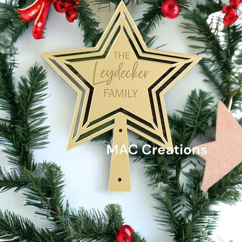 Family Tree Topper Star - Engraved