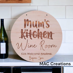 Mum's Wine Room - Wall Plaque