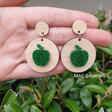 Load image into Gallery viewer, Green Apple and Bamboo Dangles