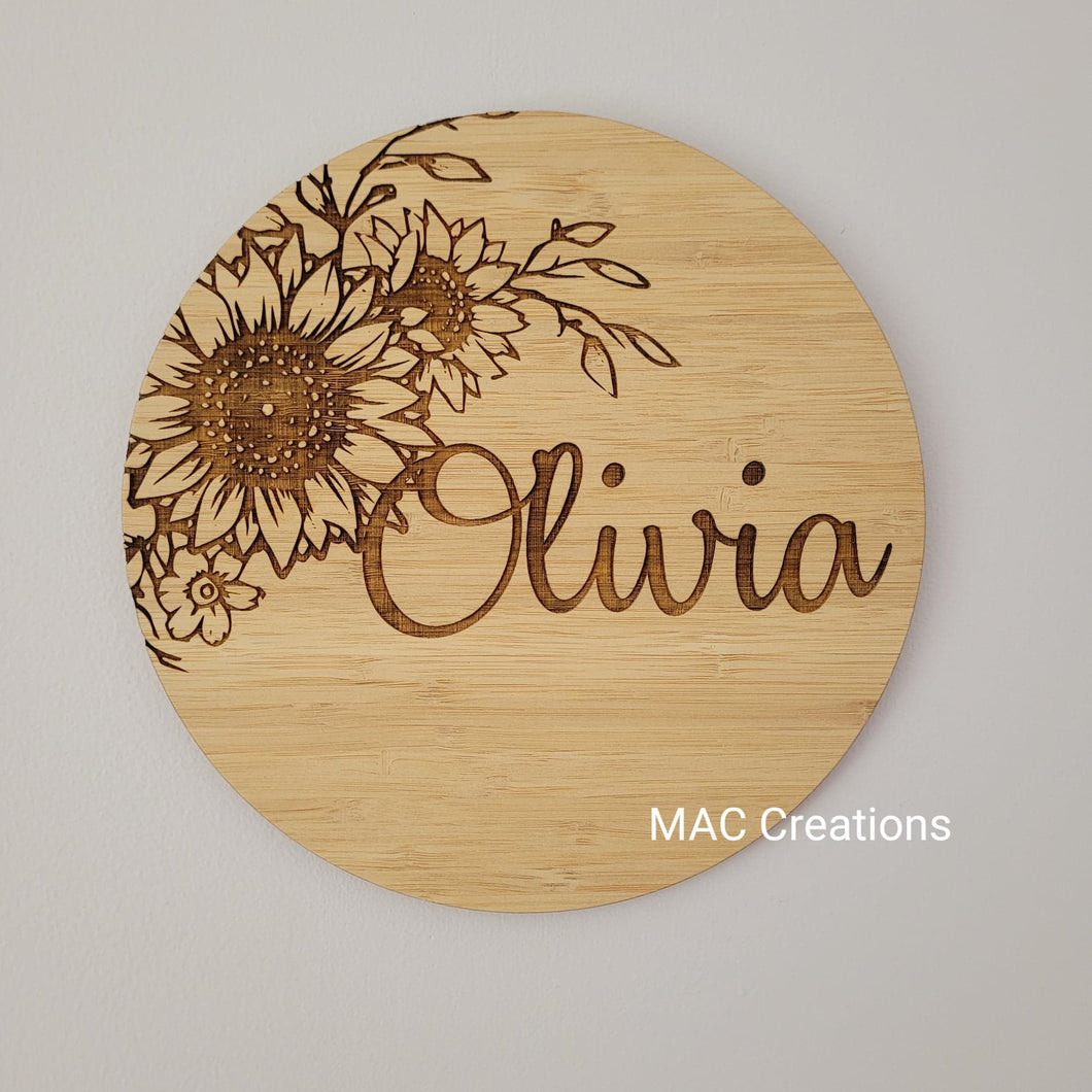 Sunflower Name Plaque