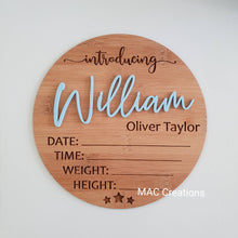 Load image into Gallery viewer, Personalised Birth Details Plaque